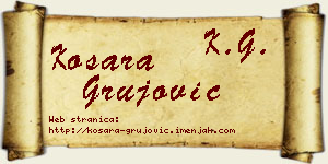 Kosara Grujović vizit kartica